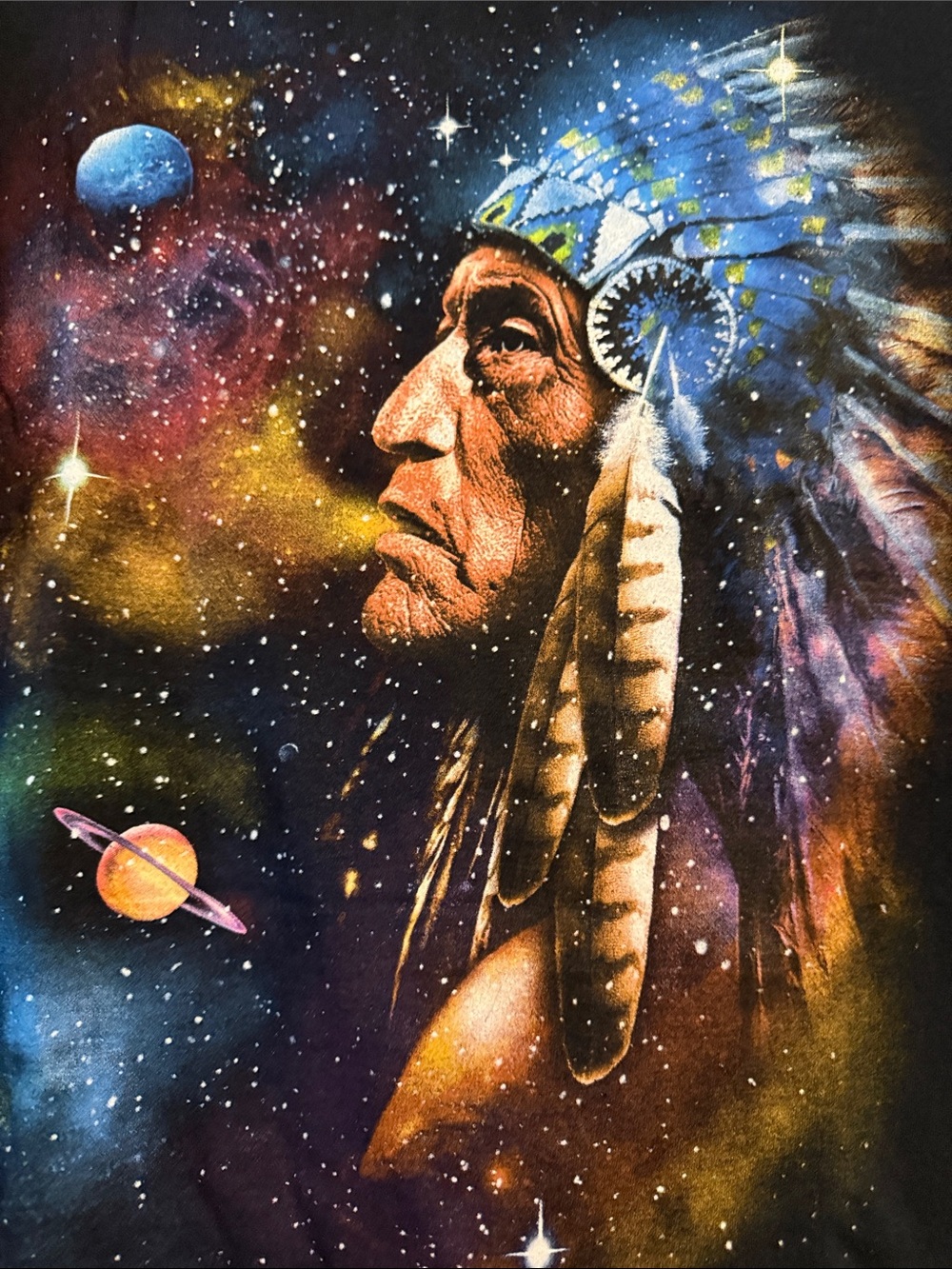 Vintage Y2K Native American galaxy T-shirt - Picture 2 of 4